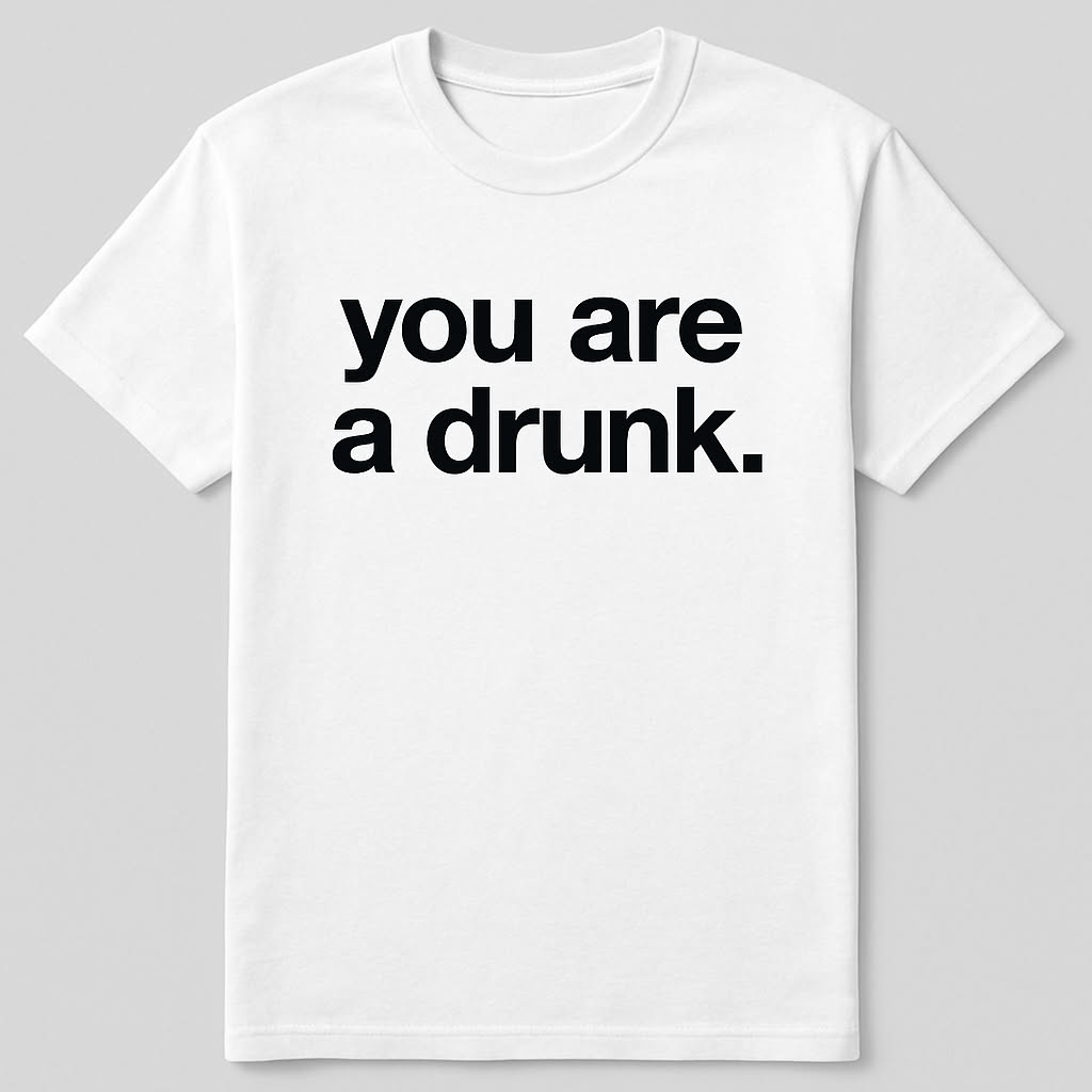 Dark humor t-shirt design: You are drunk